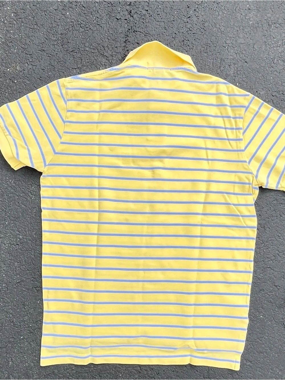 Polo Ralph Lauren classic yellow and blue striped short-sleeve polo shirt Size M